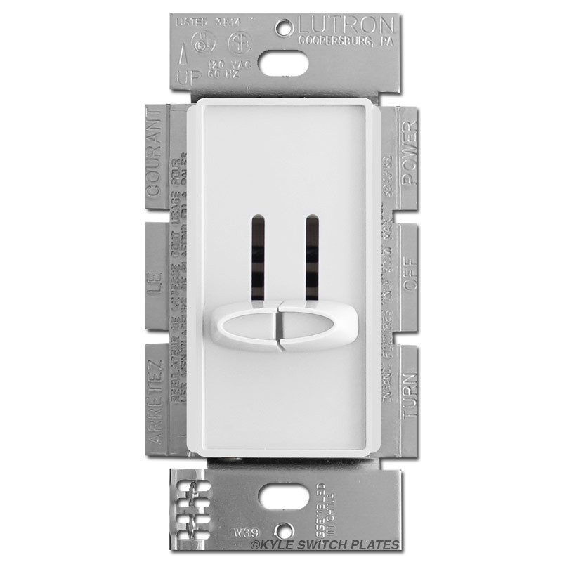 Dual Dimmable Light Switch - White Lutron Skylark | Kyle Switch Plates
