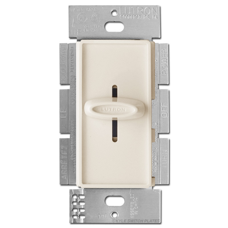 Lutron Slide Dimmer Light Almond 600W Skylark Kyle Switch Plates