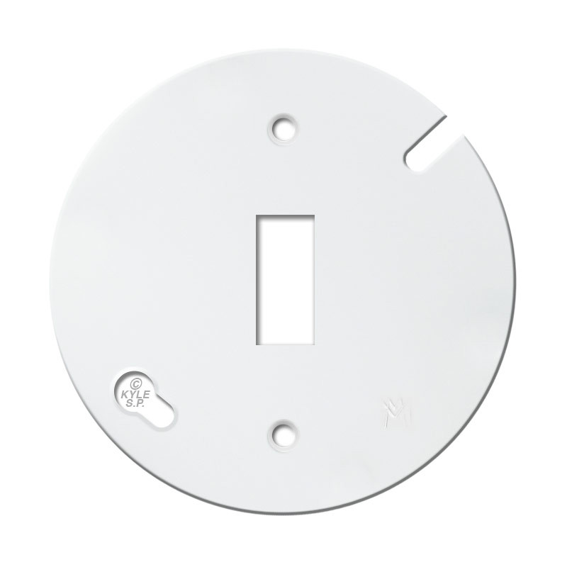 White 3.5'' Round Toggle Light Switch Cover Kyle Switch Plates