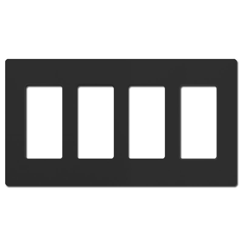 Screwless 4 Decor Switch or Outlet Cover Lutron Black Plastic