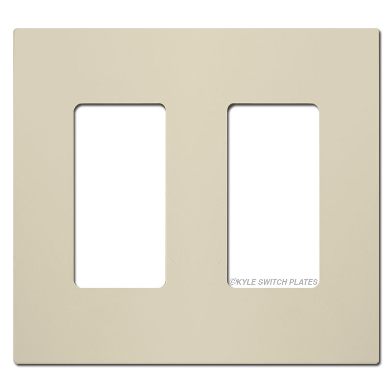 TouchPlate Screwless Double Light Switch Covers Almond