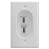 recessed coax jack outlet cover for flat tv - white