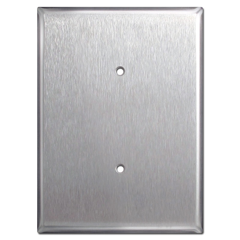 Ultra Large 7.5'' 1 Blank Electrical Trim Plate - Stainless Steel