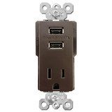 Recessed USB Outlet Wall Plate Covers, 1 Port Feed-Through