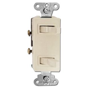 stacked sideways toggle decor switches light almond stacked light switch