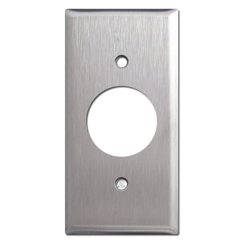 2.25'' Narrow 1.4'' Round Outlet Cover Plate Satin Stainless Steel