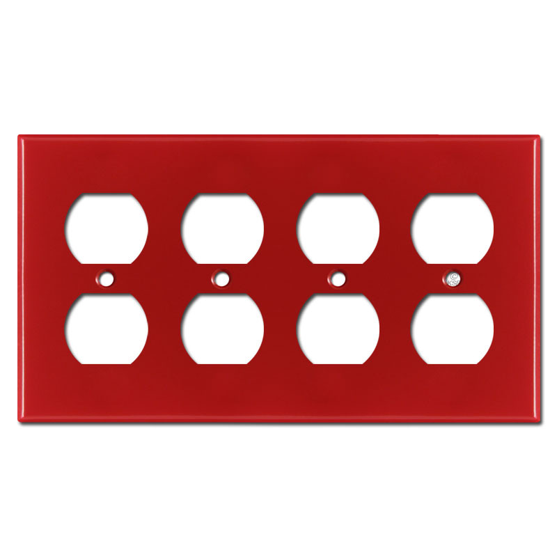 4 Duplex Electrical Receptacle Cover Plate Red Kyle Switch Plates