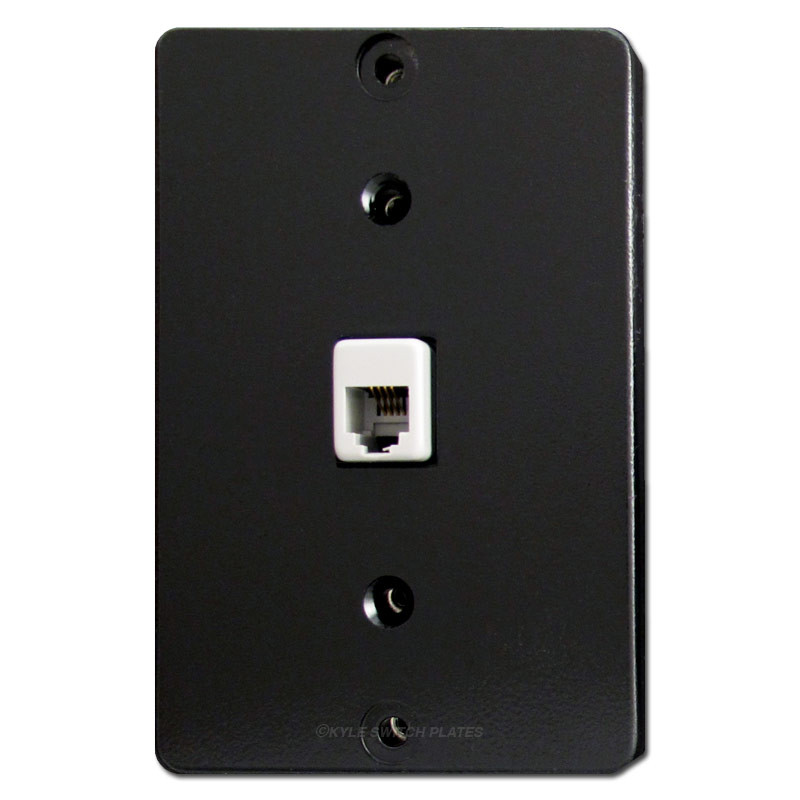 Black Wall Mount Phone Jacks | Kyle Switch Plates