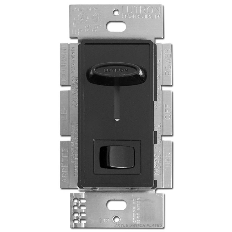 CFL LED All-Load Lutron Slide Dimmer On Off Switch - Black