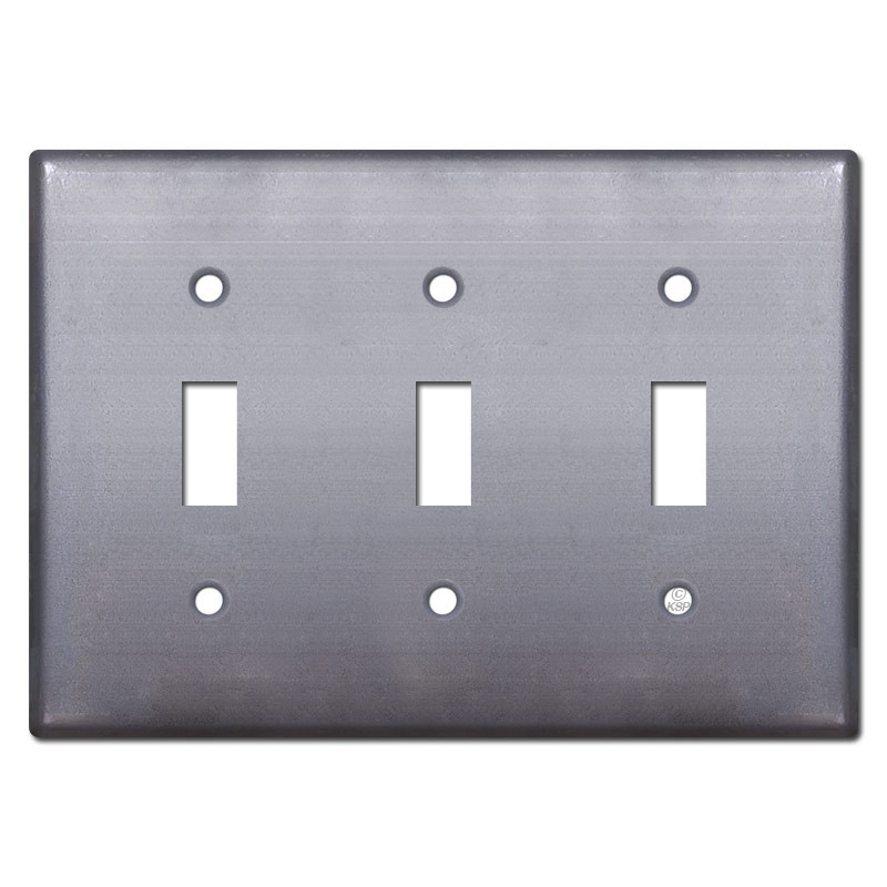 3 Toggle Switch Plate - Raw Steel Paintable | Kyle Switch Plates