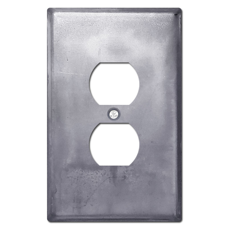 Oversized Duplex Outlet Plate Raw Steel Paintable Kyle Switch Plates
