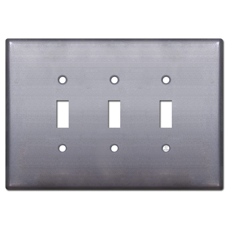 Oversized 3 Gang Toggle Wall Switch Plate - Raw Steel ...