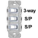 black 3 stack light switch 2 single pole 3 way or s p stacked light switch