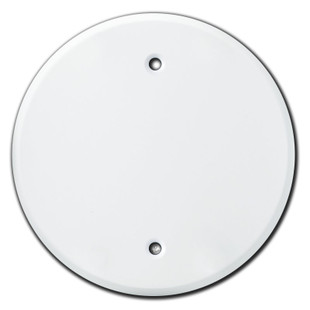 Round Blank Cover for 1-Gang Box 3.28'' Screw Spacing - White