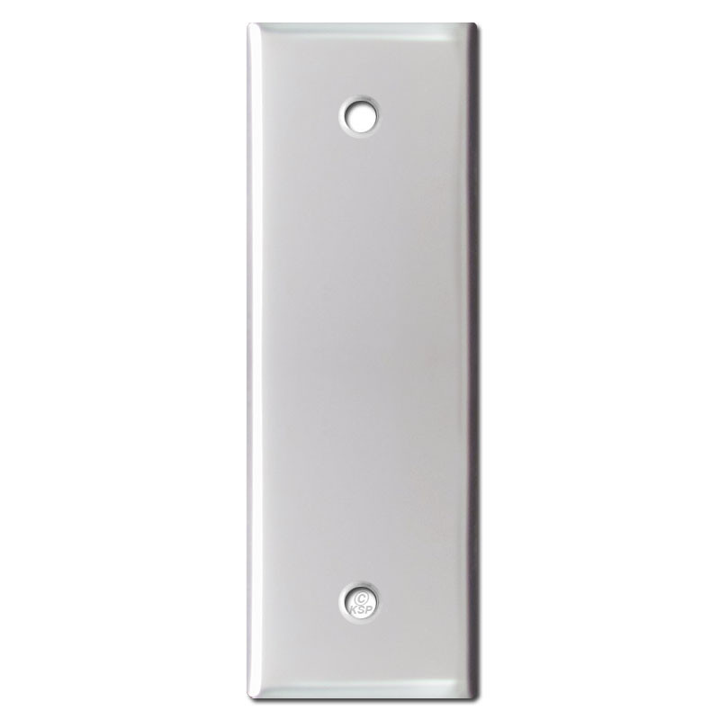 Narrow 1.5'' Blank Wall Plate Cover Brushed Aluminum