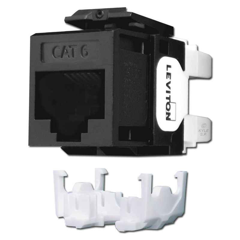 Leviton Black Cat 6+ Jack for QuickPort Frames
