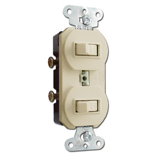 Ivory Horizontal Double Toggle Duplex Switches a double 20 amp outlet wiring 