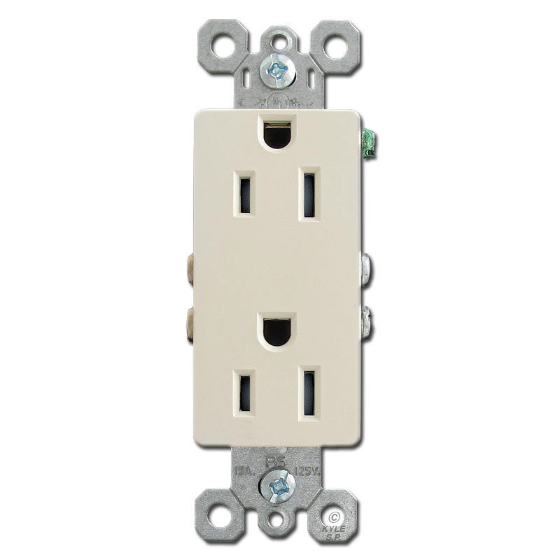 Light Almond 15A Tamper Resistant Outlets Kyle Switch Plates