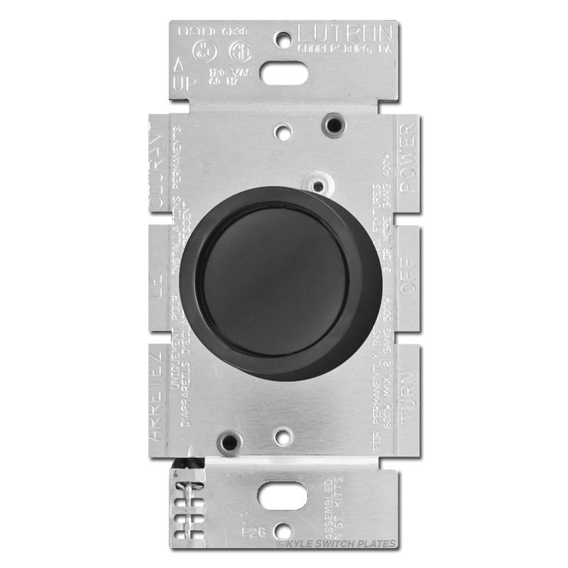 Black Rotary Lutron Dimmer Switch | Kyle Switch Plates