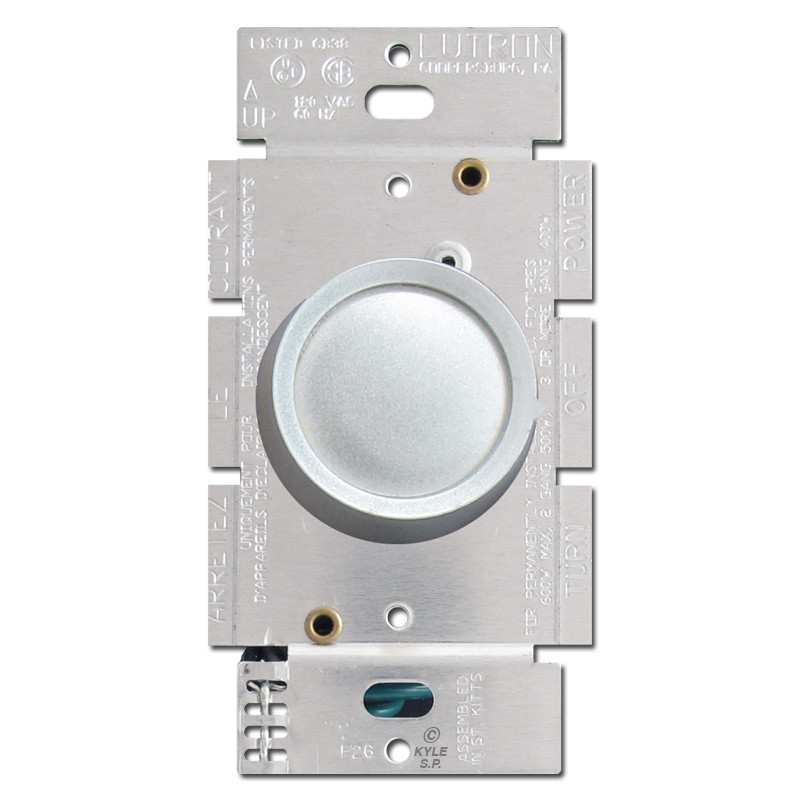 Lutron Silver Rotary Light Dimmer Switch | Kyle Switch Plates