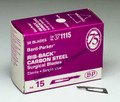 50 B-D Bard Parker Rib Back Carbon Steel Surgical Blades No. 15 Cat. 371115
