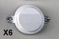 3/4" Metal White CapsealPackage of 6