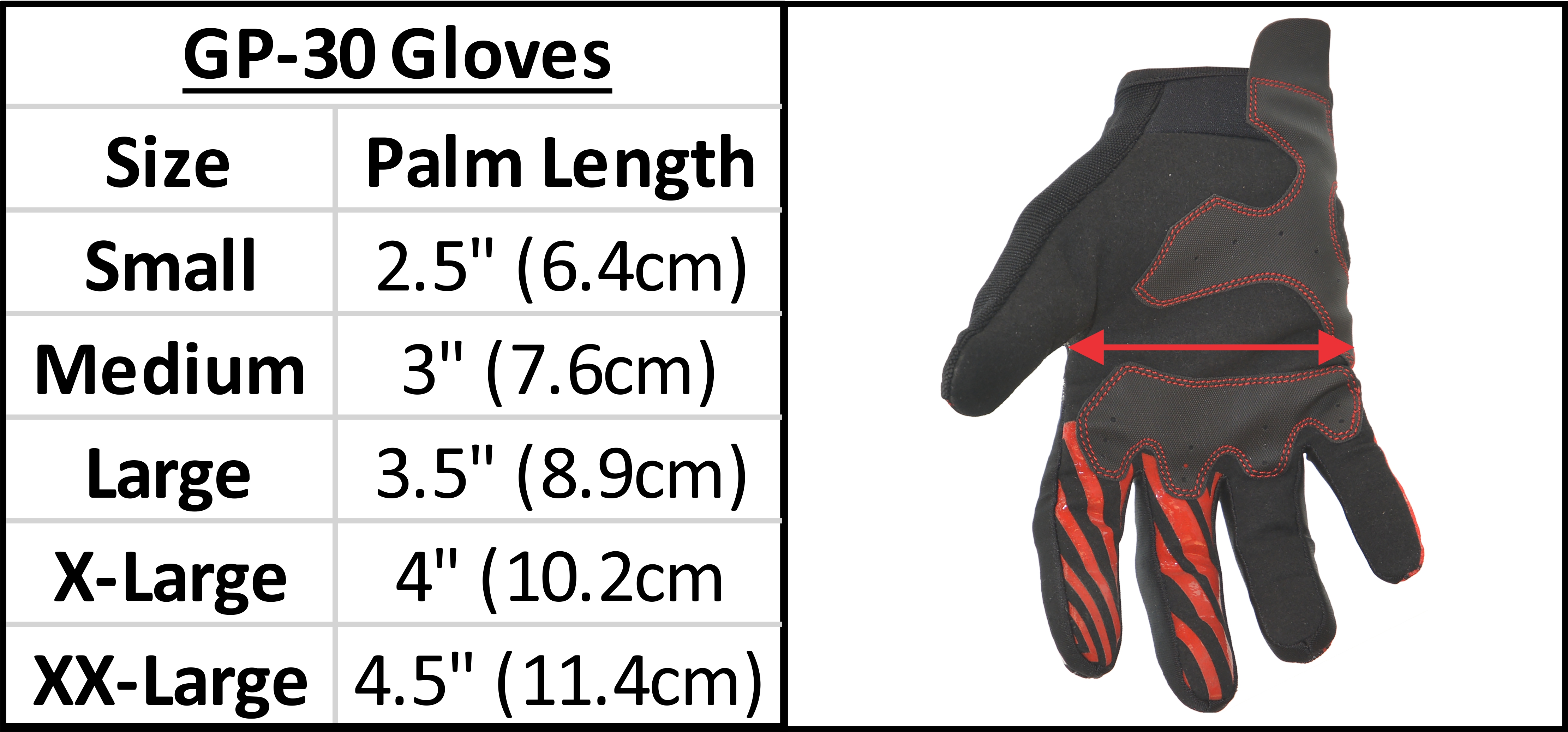 Euro Glove Size Chart