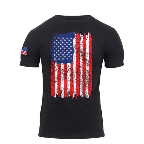 Shop Distressed Colors US Flag T Shirts - Fatigues Army Nay
