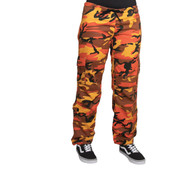 Womens Savage Orange Camo Paratrooper Fatigues - Front View