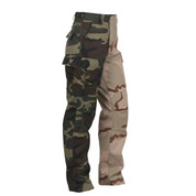 Rothco Two Tone Woodland/Tri Color Camo Fatigues - Side View