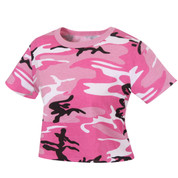 Woman’s Pink Camo Crop Top - View