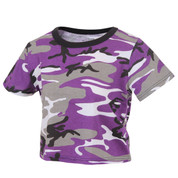 Woman’s Purple Camo Crop Top - View