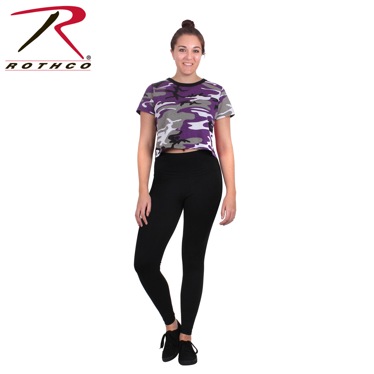 purple camo crop top