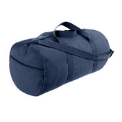 Navy Blue Canvas Sports Shoulder Bag - View