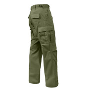 Relaxed Fit Zipper Olive Drab BDU Fatigue Pants - Side View