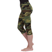 Womens Camo Workout Performance Capris - Side View