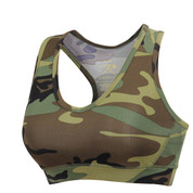 Womens Camo Performance Sports Bra - View