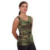 Womens Camo Stretch Tank Top - Model View