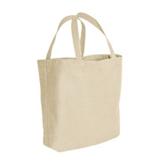 Natural Canvas Shopping Tote Bag - Side View
