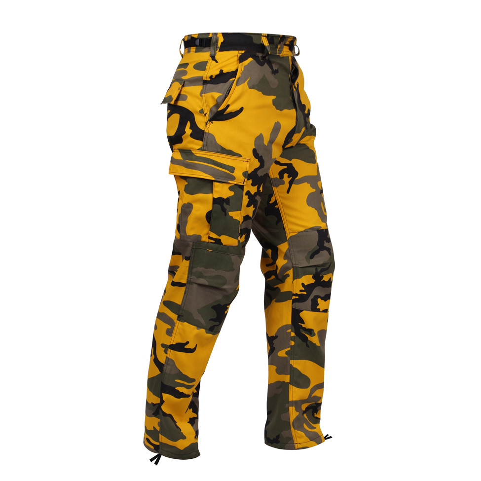 camo pants yellow and orange