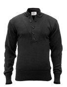  Black 5-Button Acrylic Fatigue Sweater - Front View