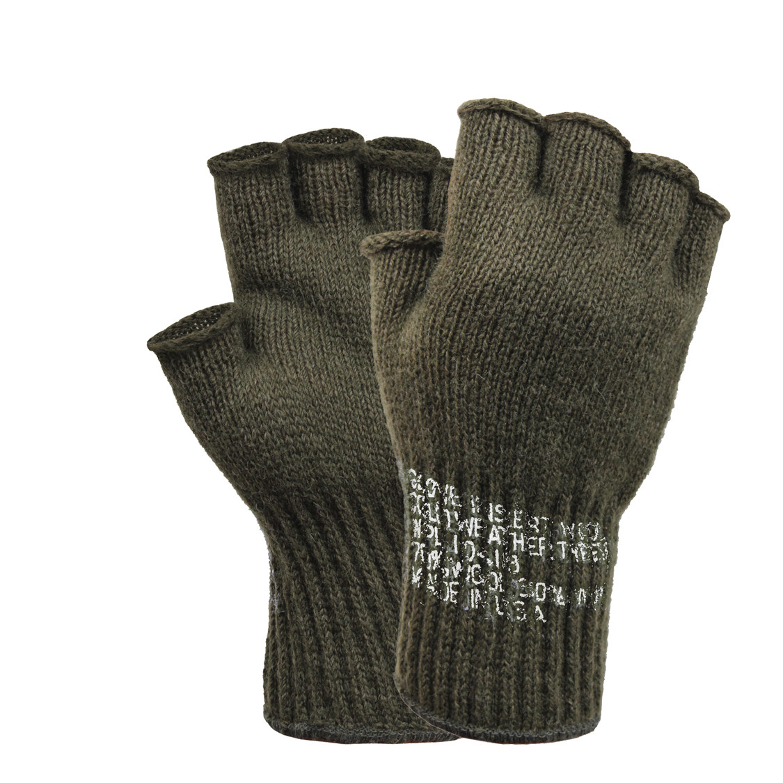 military wool fingerless gloves