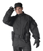 Tactical SDU Black Uniform Shirt - Model View