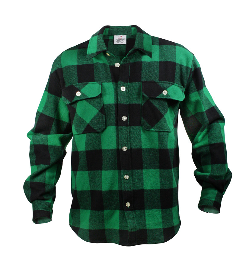 Shop 100% Cotton Green Buffalo Plaid Flannel Shirts - Fatigues Army Navy