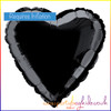 Midnight Black Heart Shaped Foil Balloon