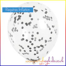 Clear Balloon with Midnight Black Confetti