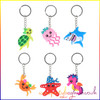 A collection of 6 bubbly Sea-life keychains in assorted designs, ideal for party favours, lucky dip prizes, or stocking fillers for kids.