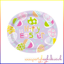 Lilac Easter Paper Plates - Oval