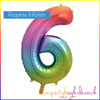 Rainbow Foil Balloon - Six
