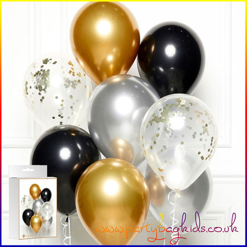 Gold and Black Balloon Cluster Kit